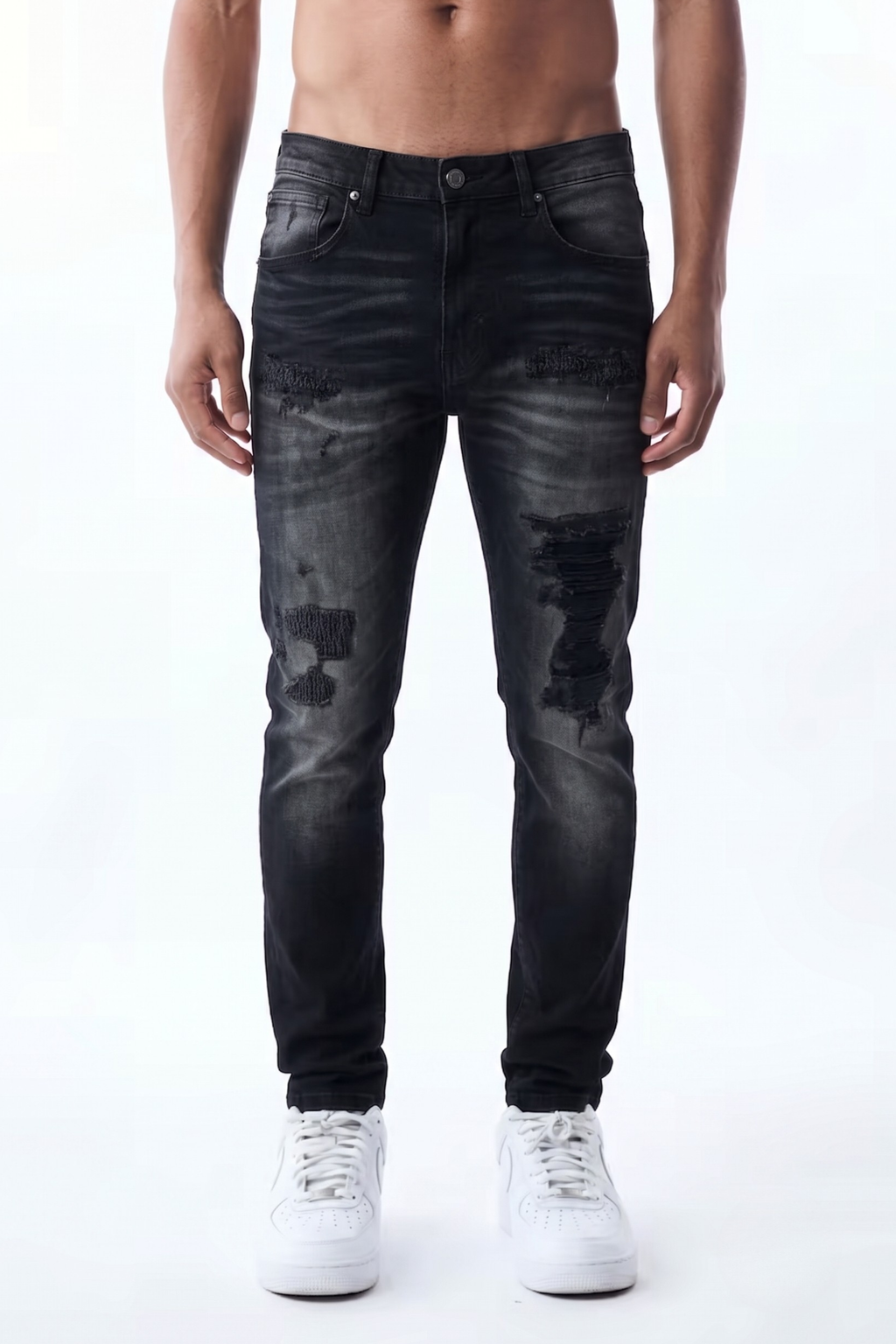 SLIM STRAIGHT JEAN - WASH BLACK