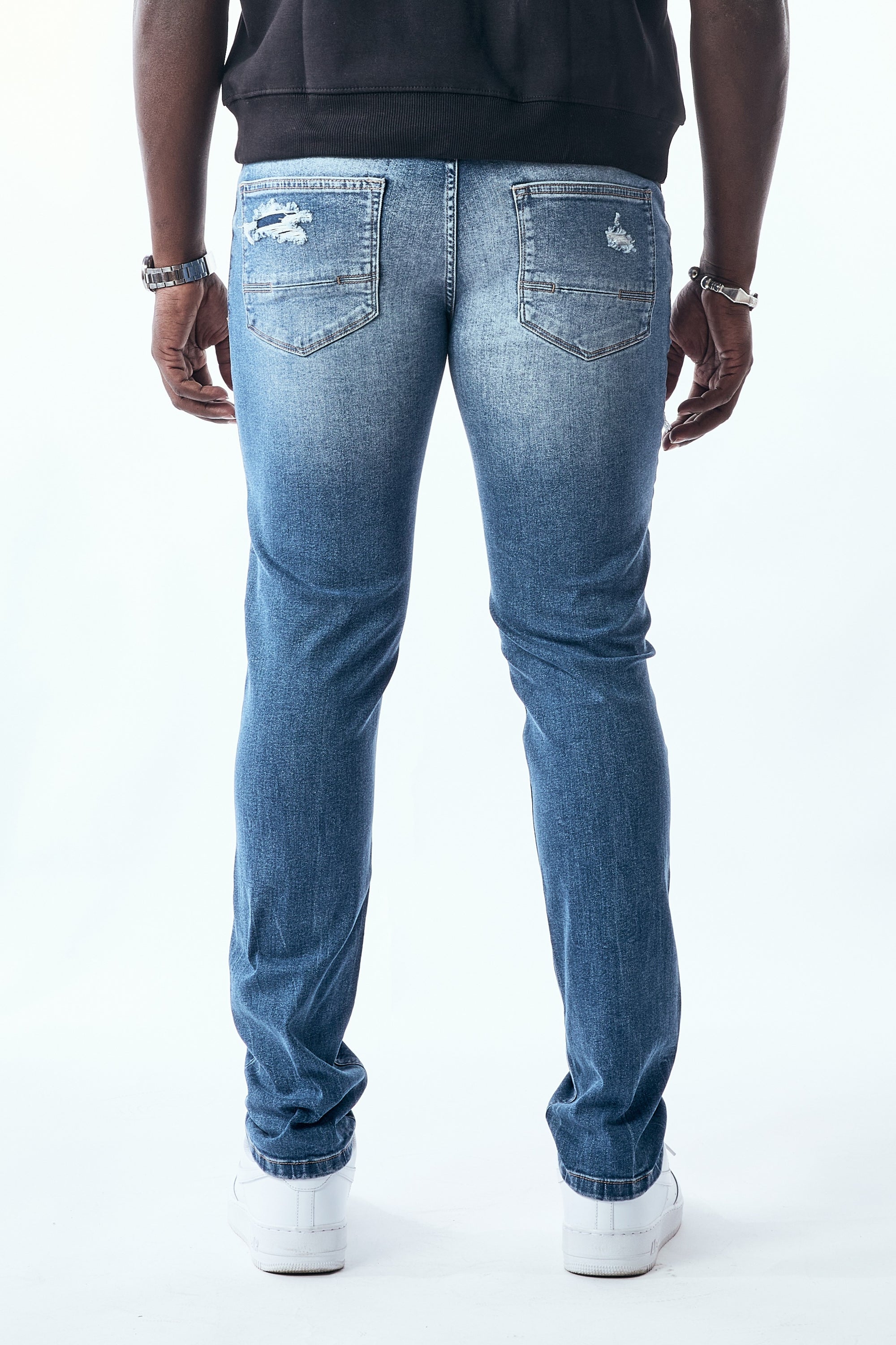 STACKED FIT - MED BLUE