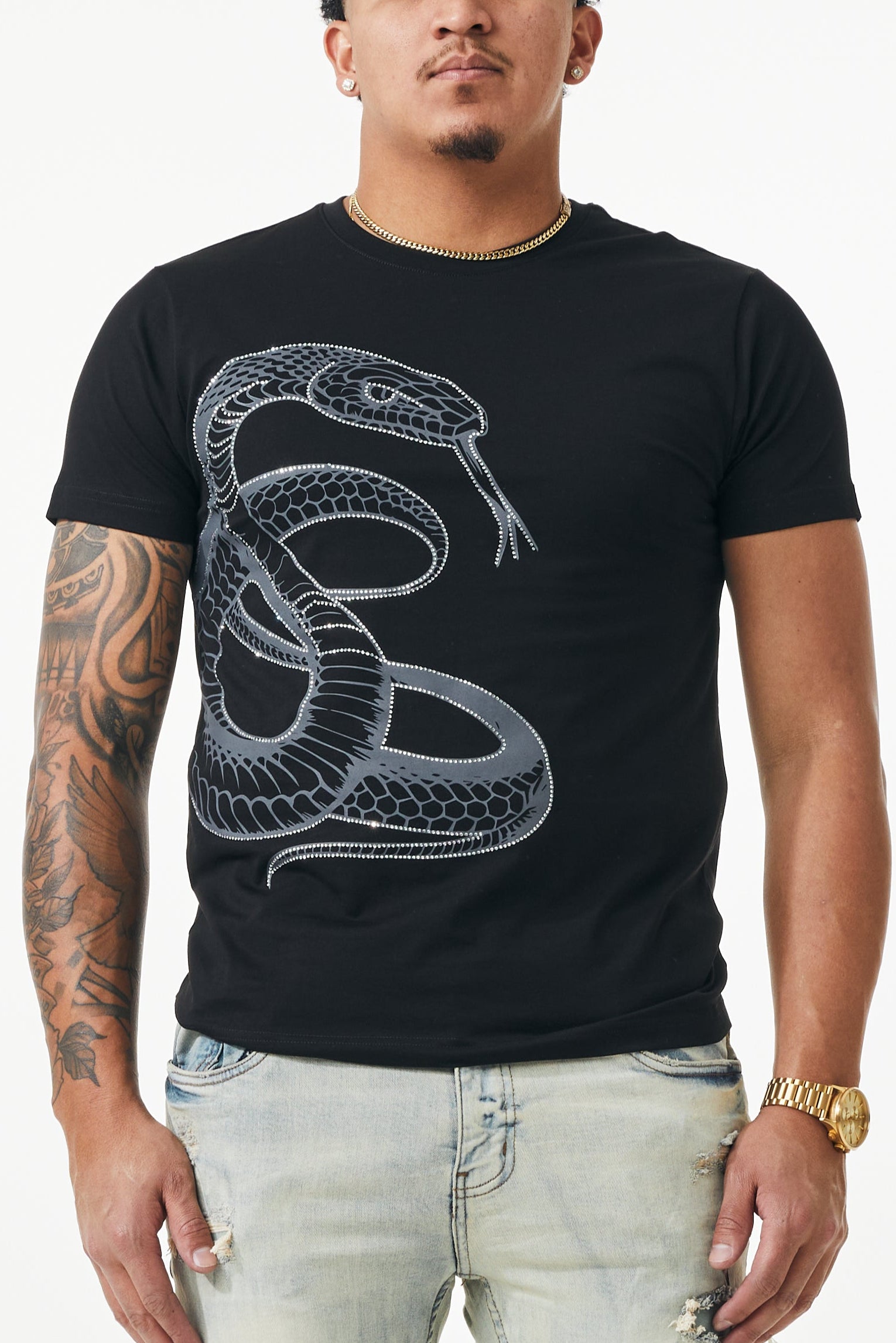 SNAKE RHIENSTONE - BLACK