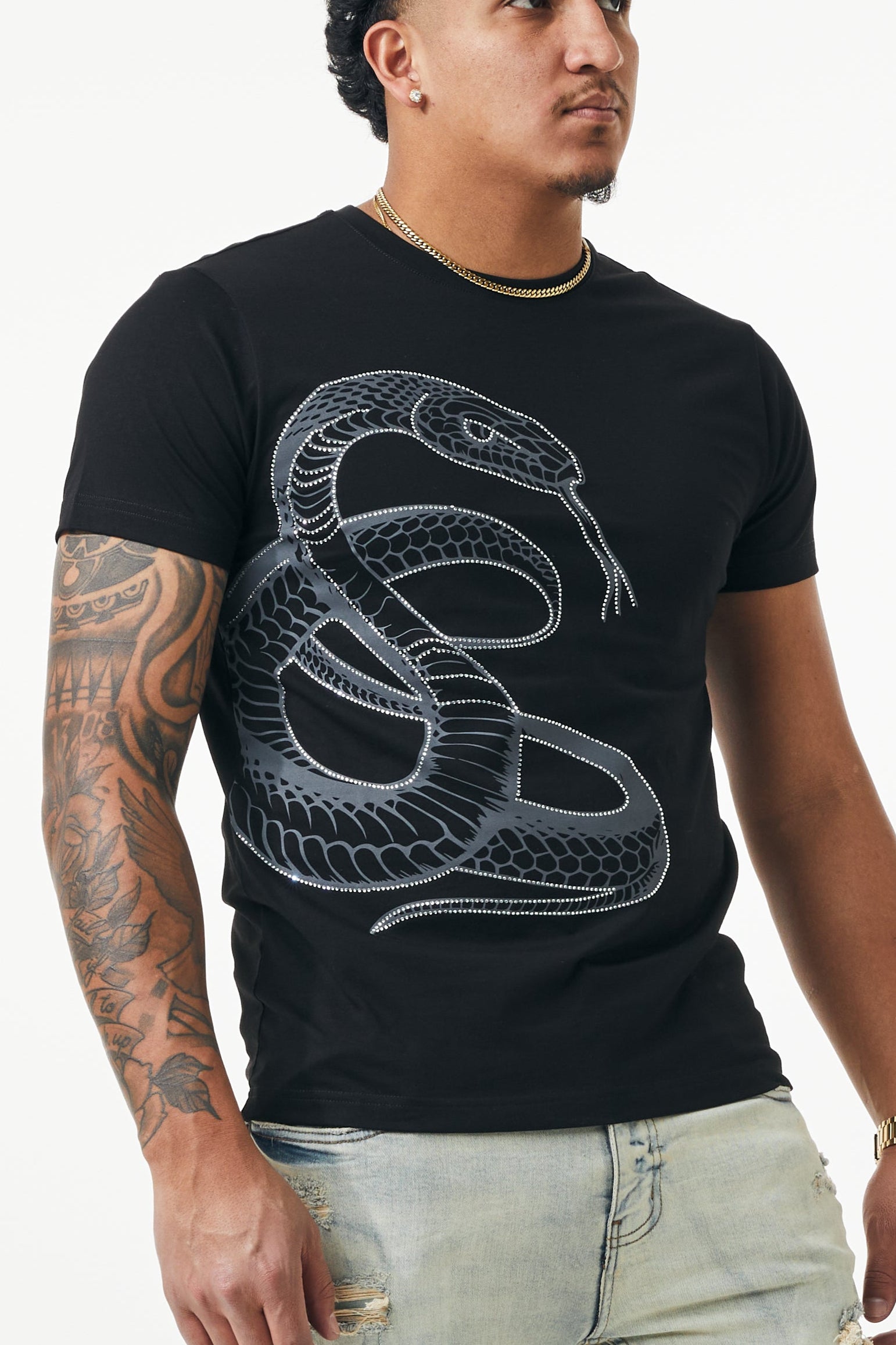 SNAKE RHIENSTONE - BLACK