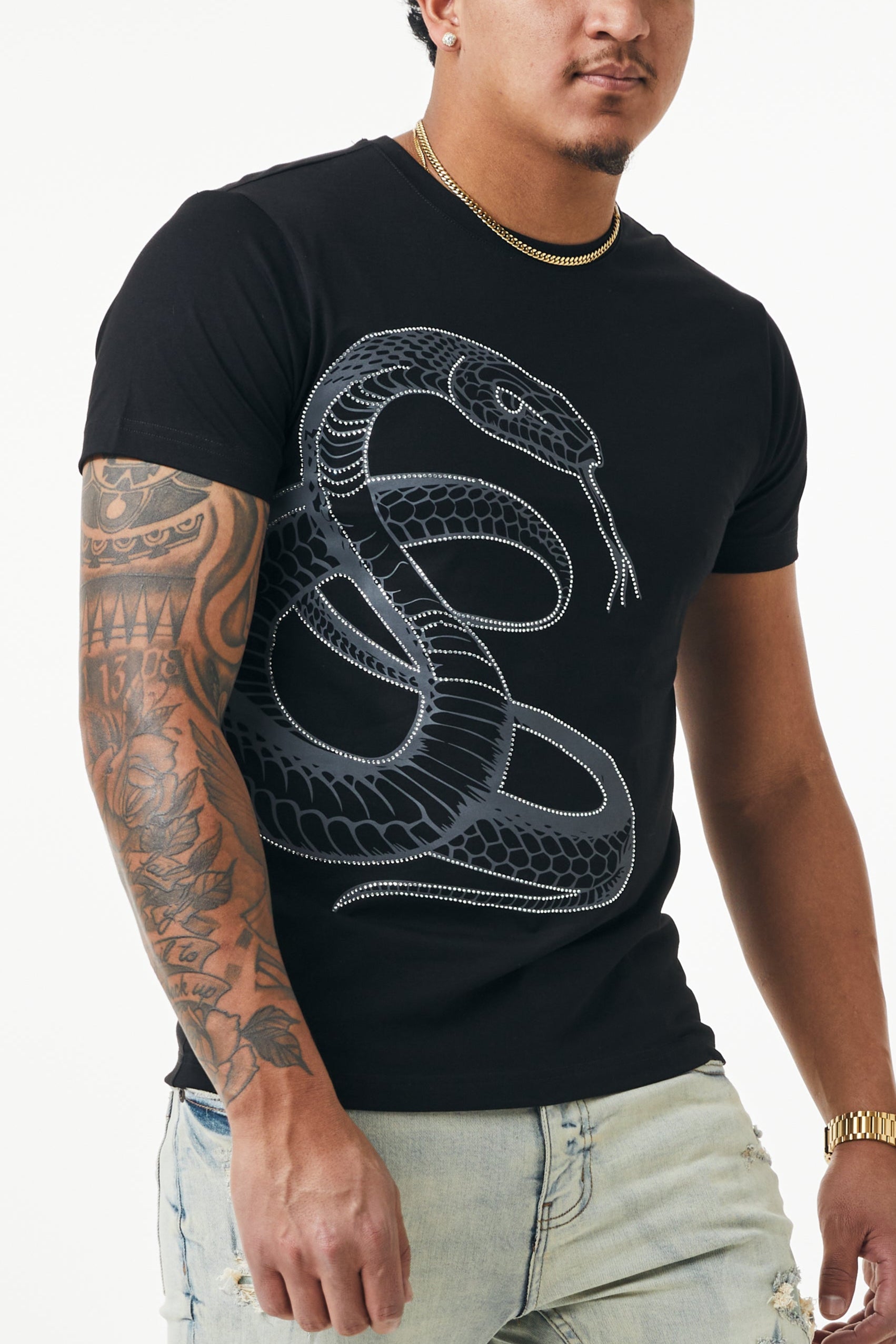 SNAKE RHIENSTONE - BLACK