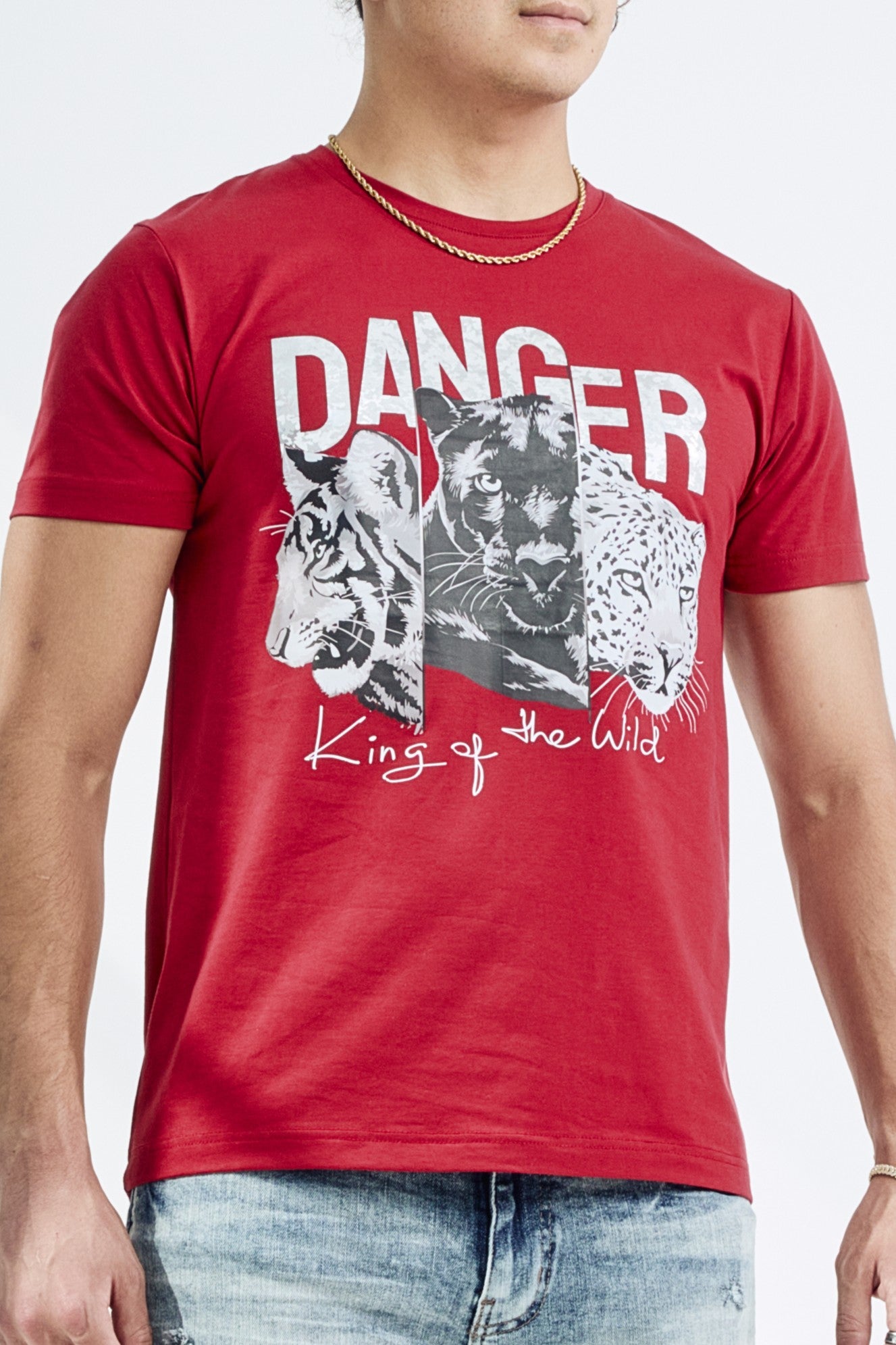 DANGER TEE - BURGUNDY