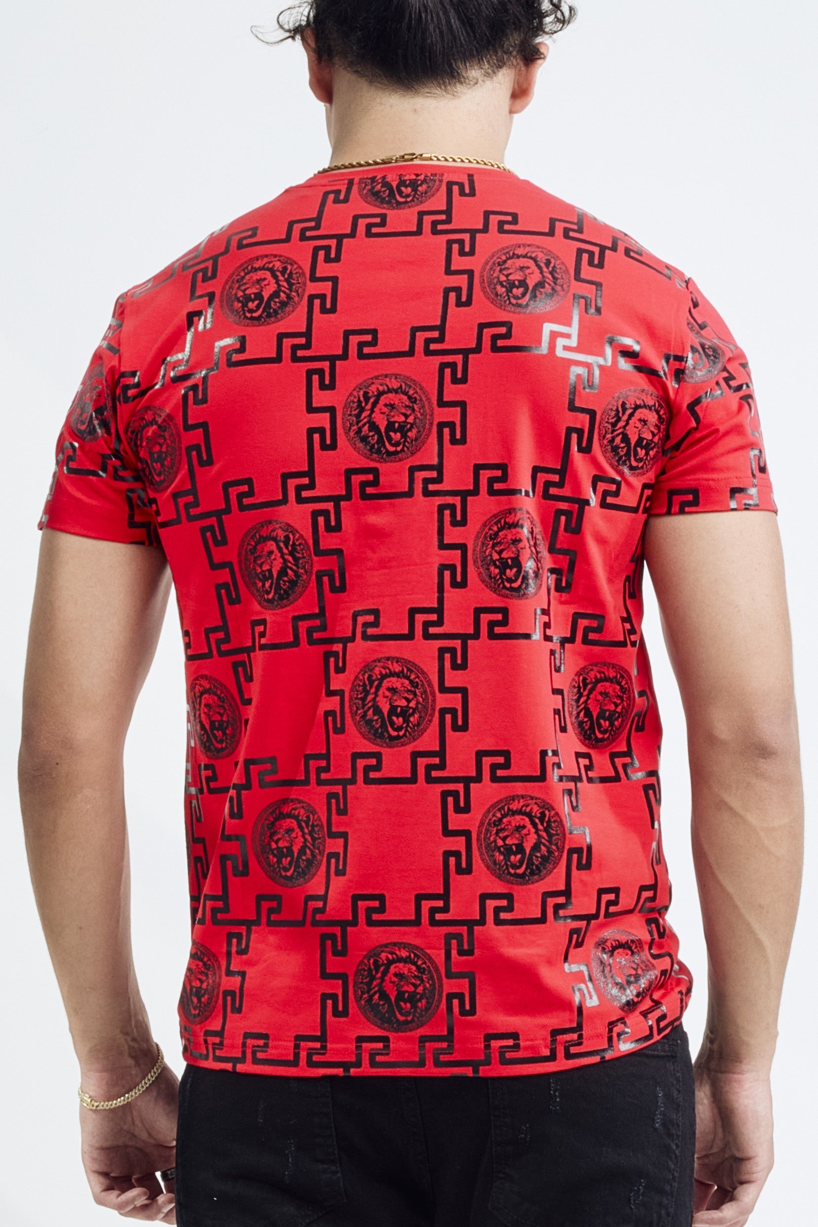 M.Society Men's Mosaic Lion Reflective Graphic Shortsleeve T-Shirt