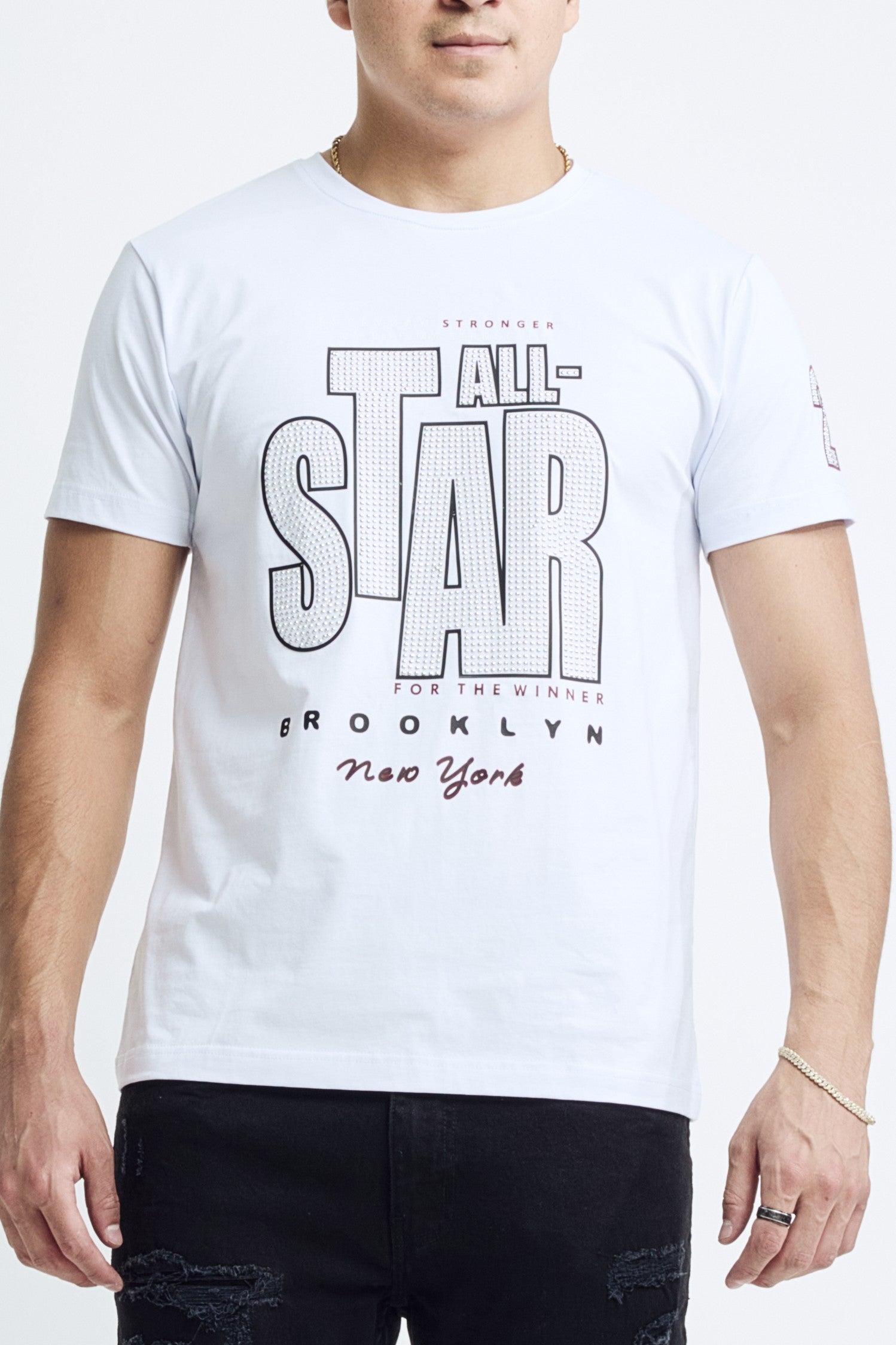 M.Society Men's All Star Rhinestone Graphic Tee - White – M.SOCIETY