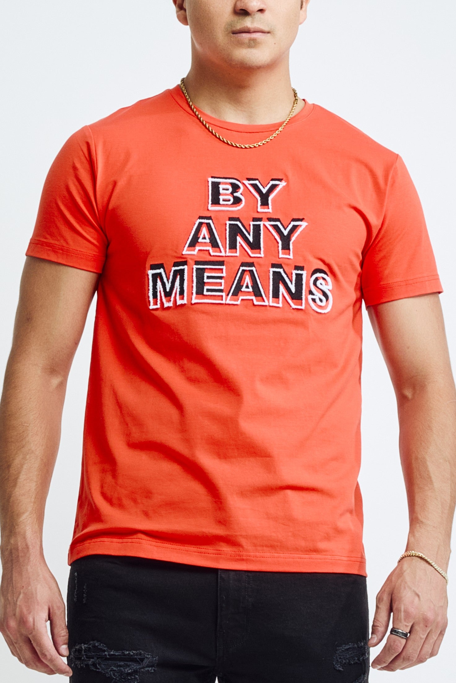 BY ANY MEANS TEE - ORANGE