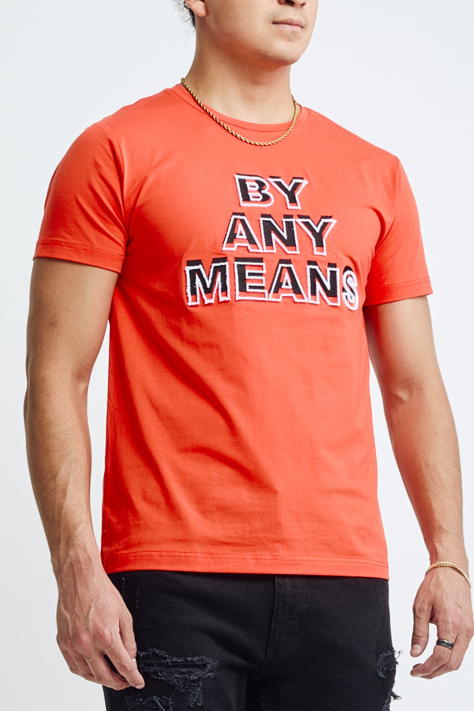 BY ANY MEANS TEE - ORANGE