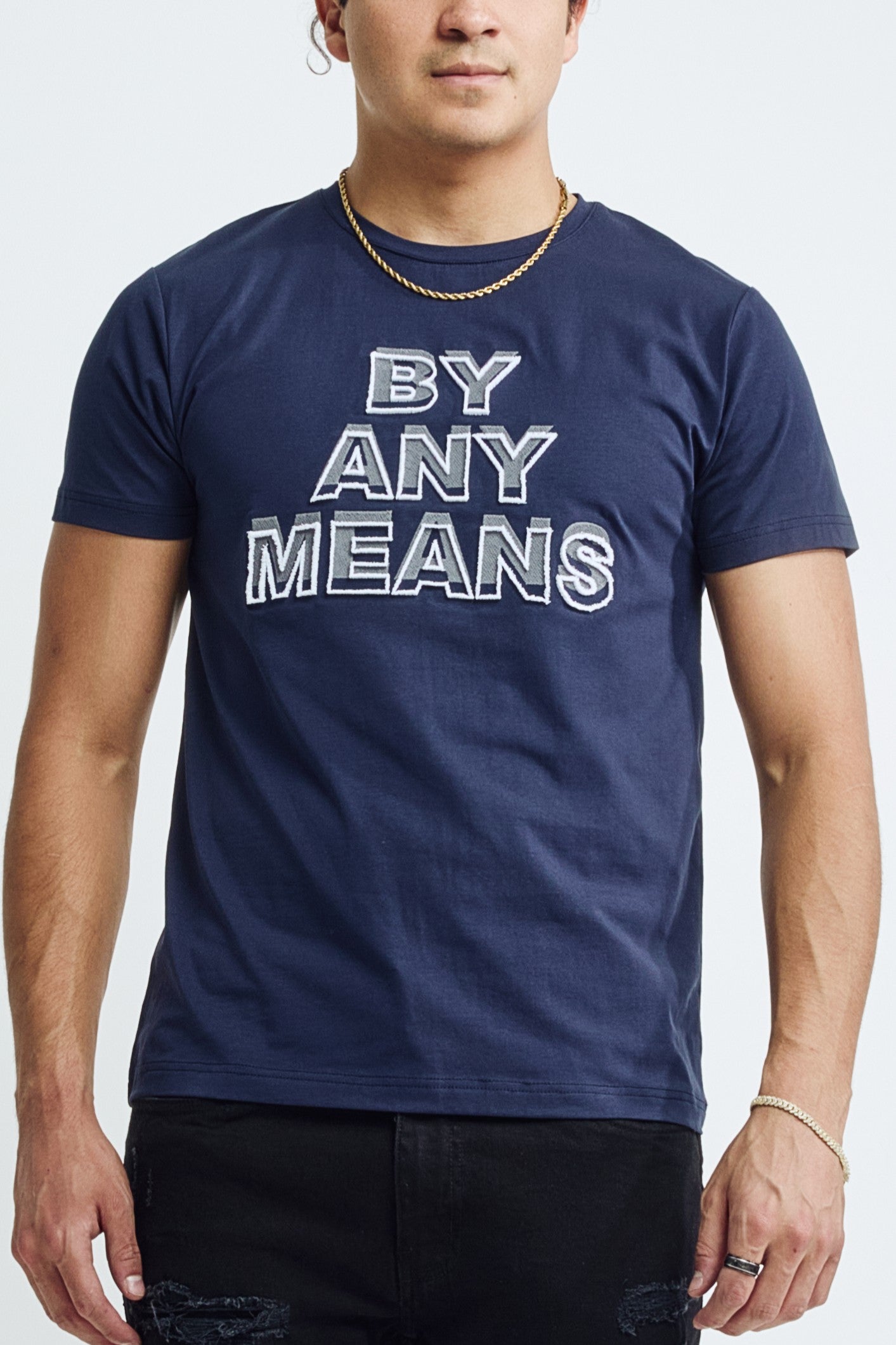 BY ANY MEANS TEE - NAVY
