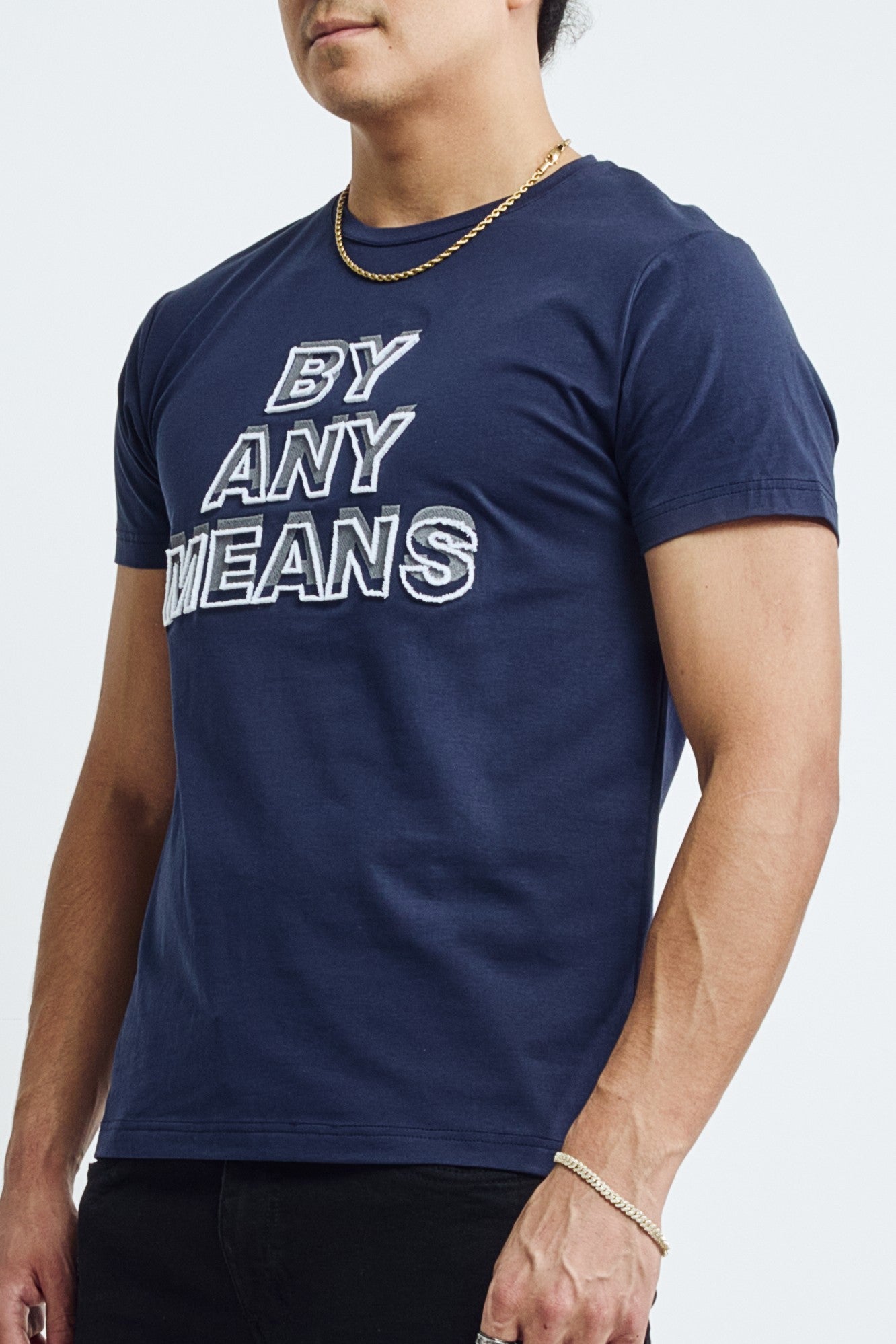 BY ANY MEANS TEE - NAVY