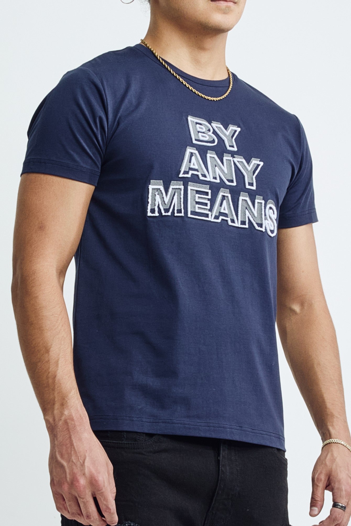BY ANY MEANS TEE - NAVY