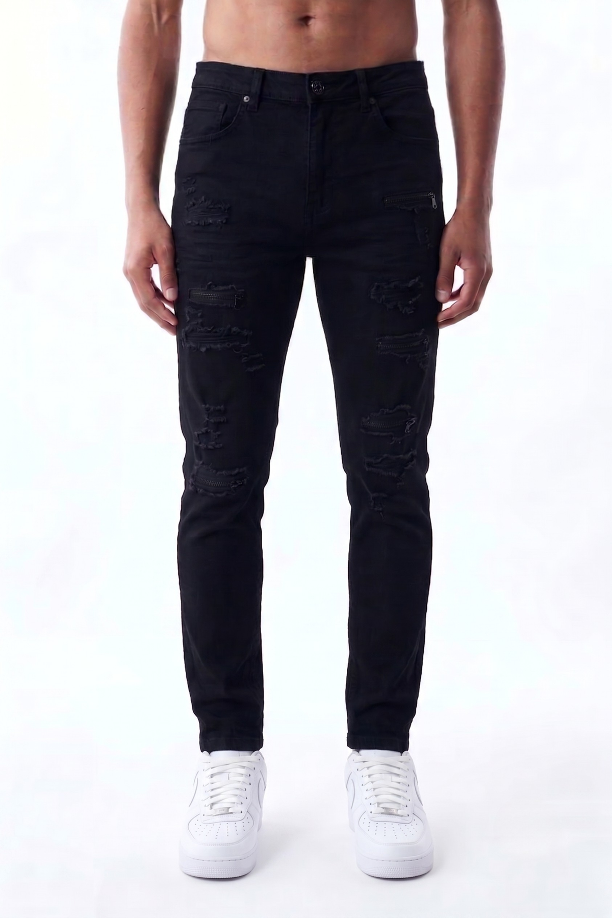 SLIM STRAIGHT JEAN - JET BLACK