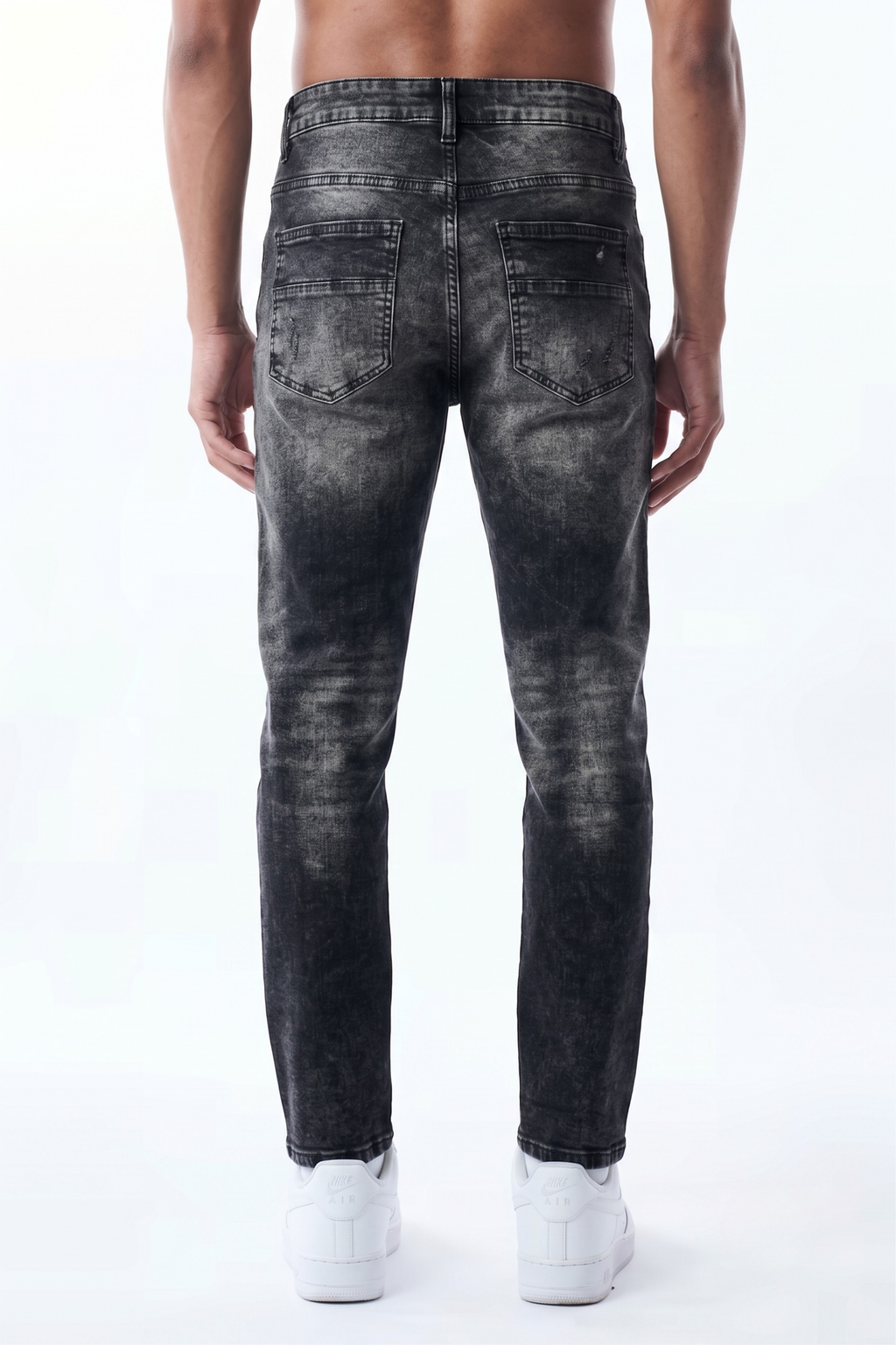 SLIM STRAIGHT JEAN - BLACK MARBLE