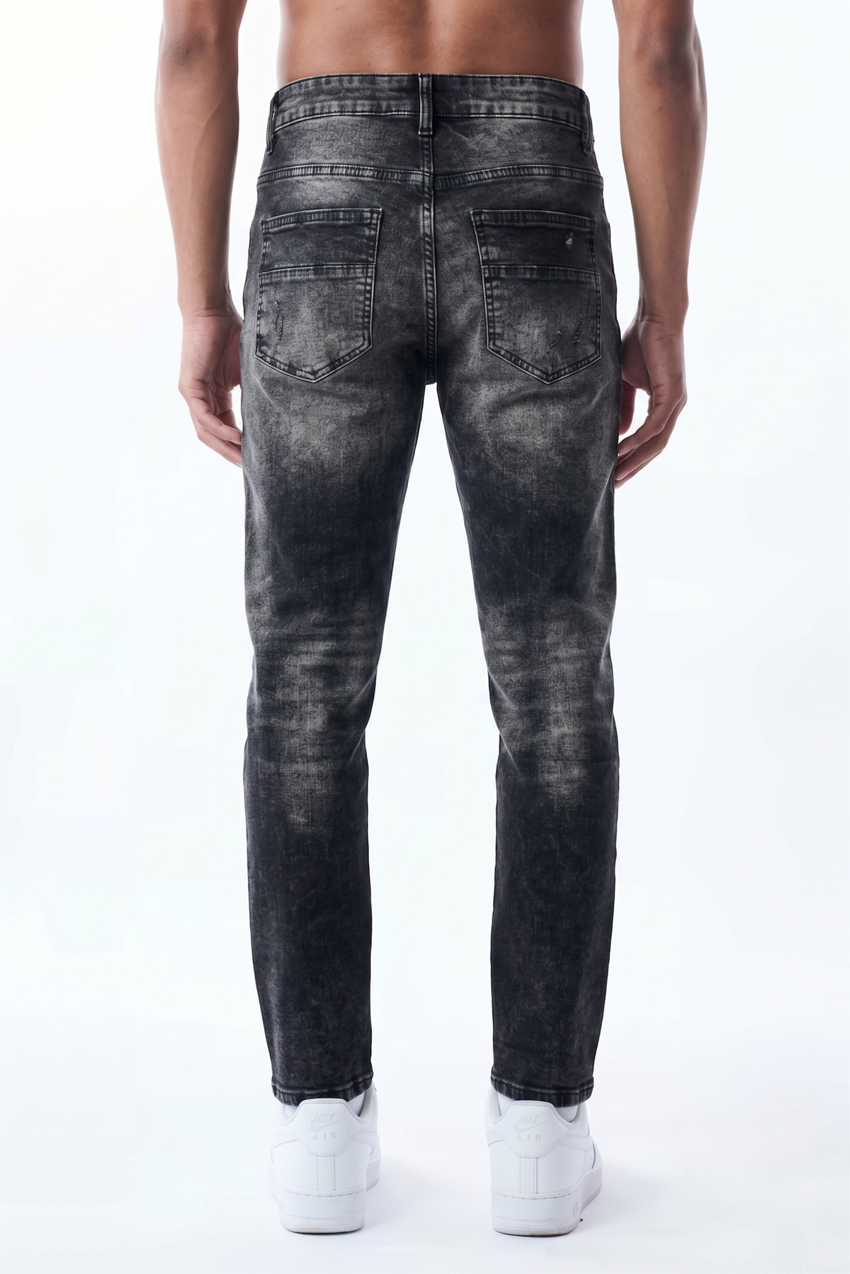 SLIM STRAIGHT JEAN - BLACK MARBLE