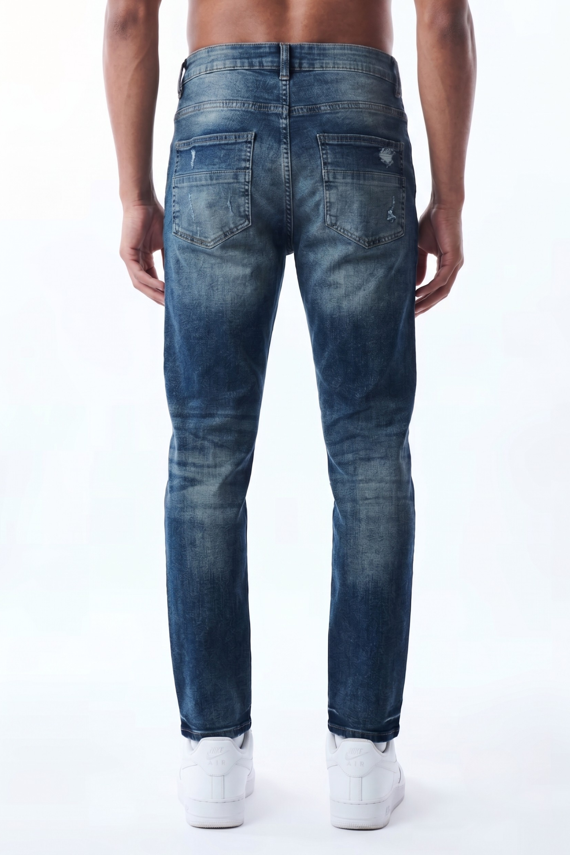 SLIM STRAIGHT JEAN - BLUE MARBLE