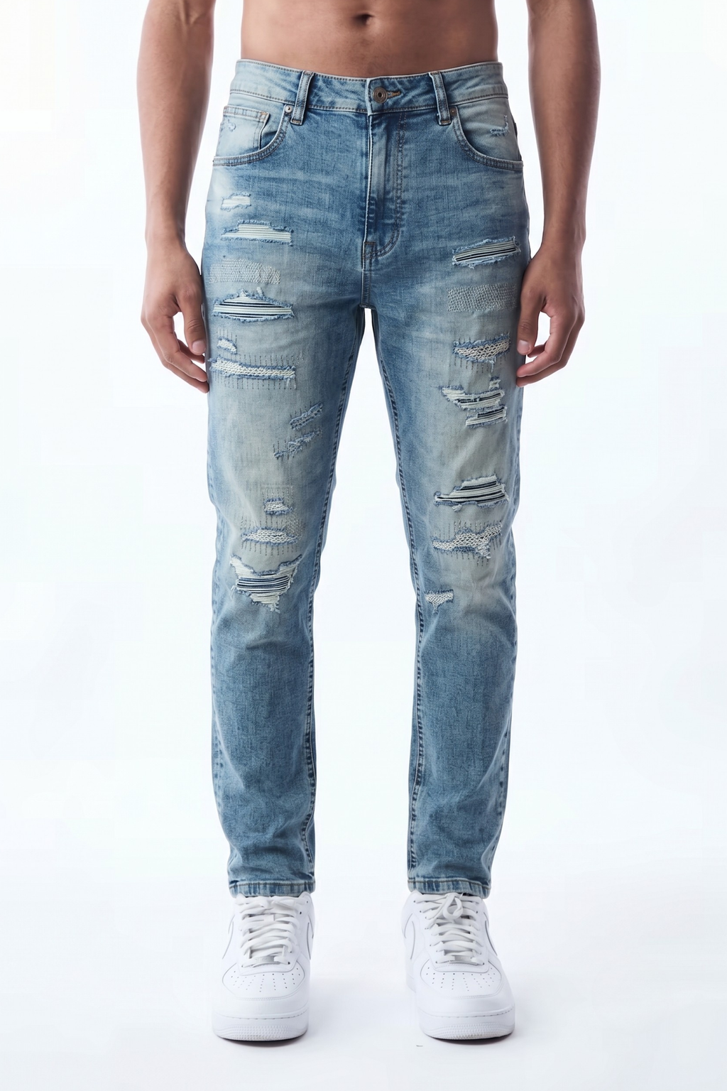 SLIM STRAIGHT JEAN - ICE MARBLE