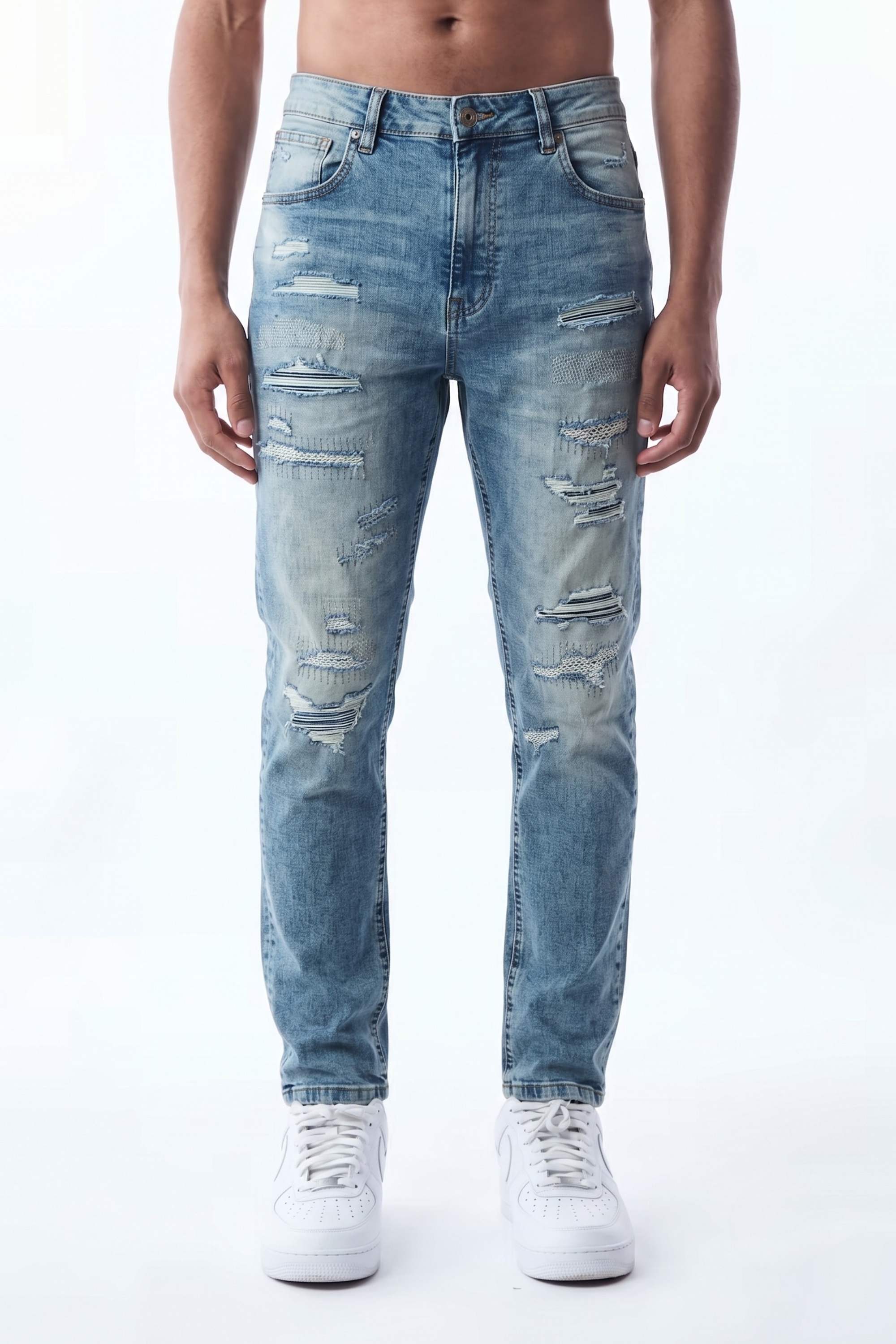 SLIM STRAIGHT JEAN - ICE MARBLE