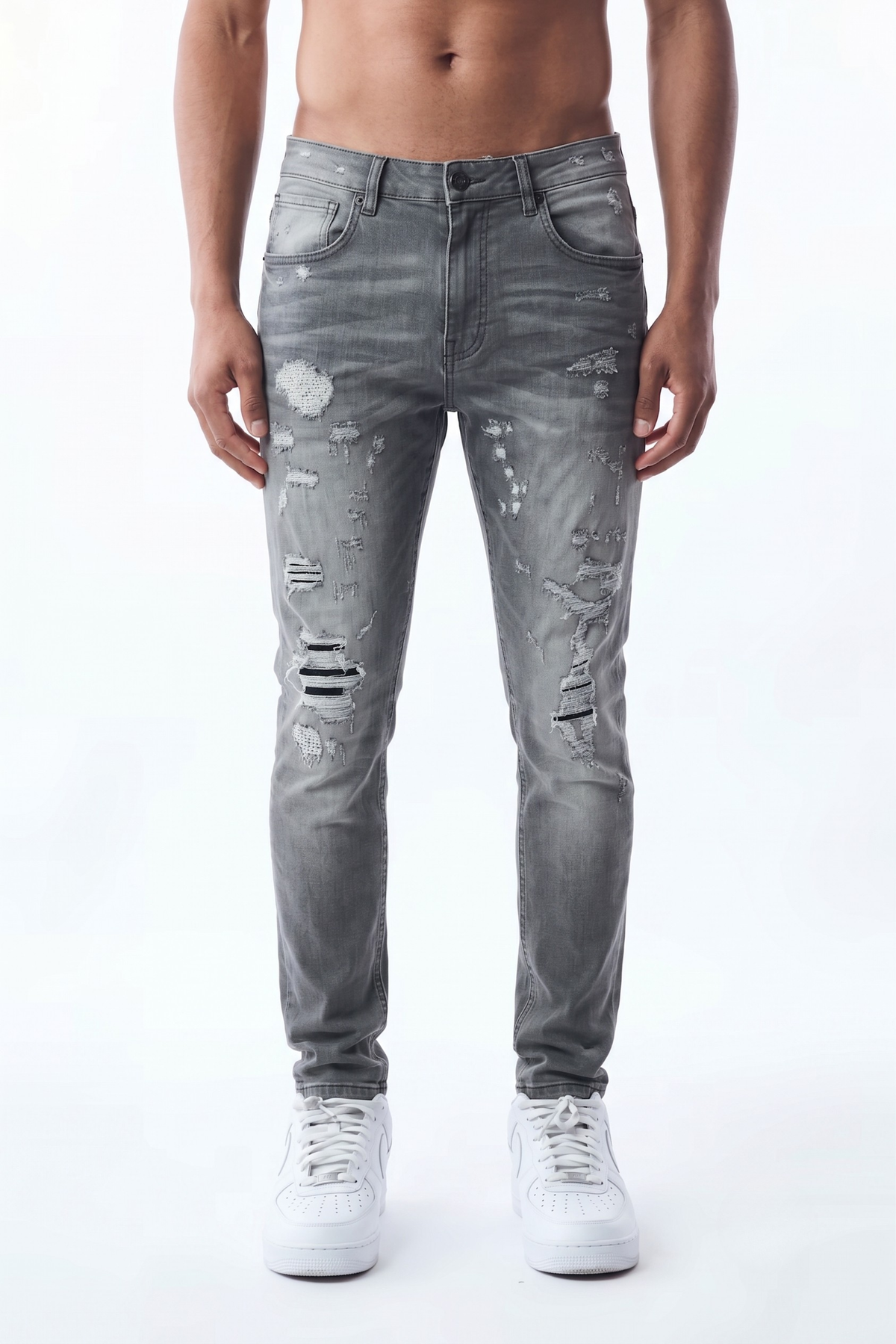 SLIM STRAIGHT JEAN - GREY