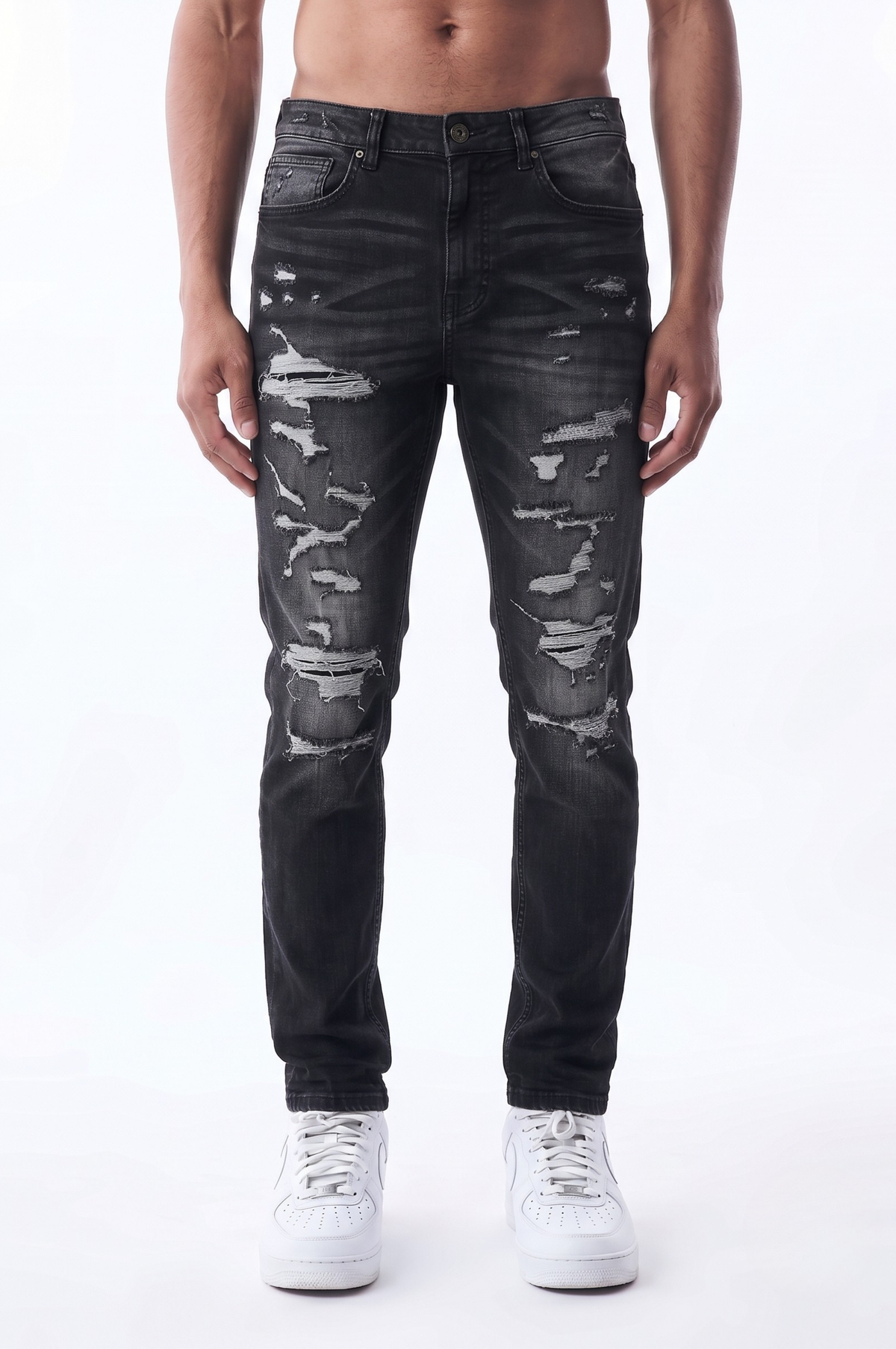 NEW SLIM STRAIGHT - ASH BLACK