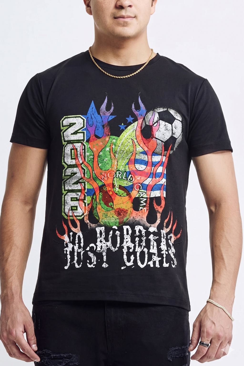 WORLD FOOTBALL TEE - BLACK