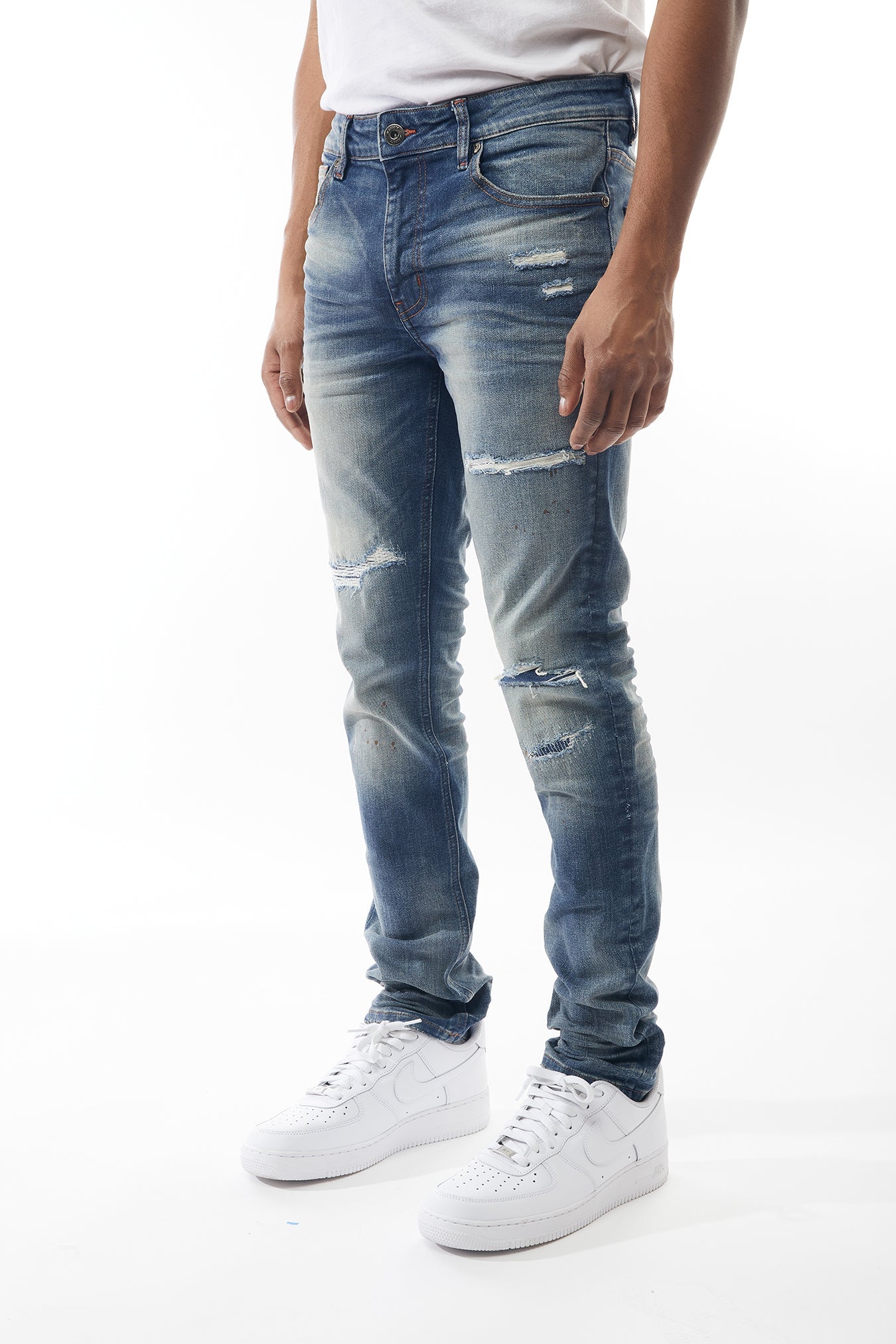 Ripped and Repaired Denim Jeans - M.Society