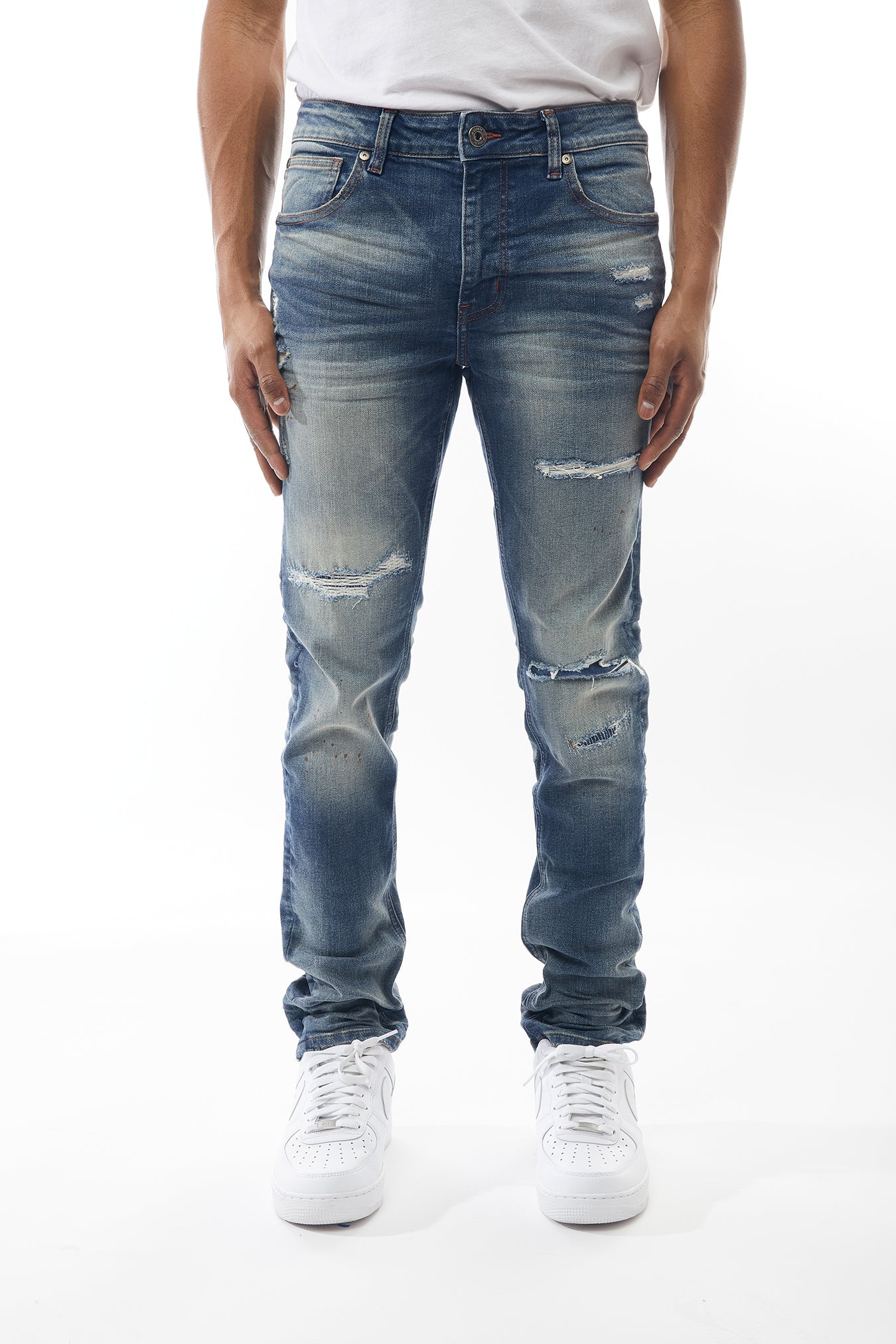 Ripped and Repaired Denim Jeans - M.Society