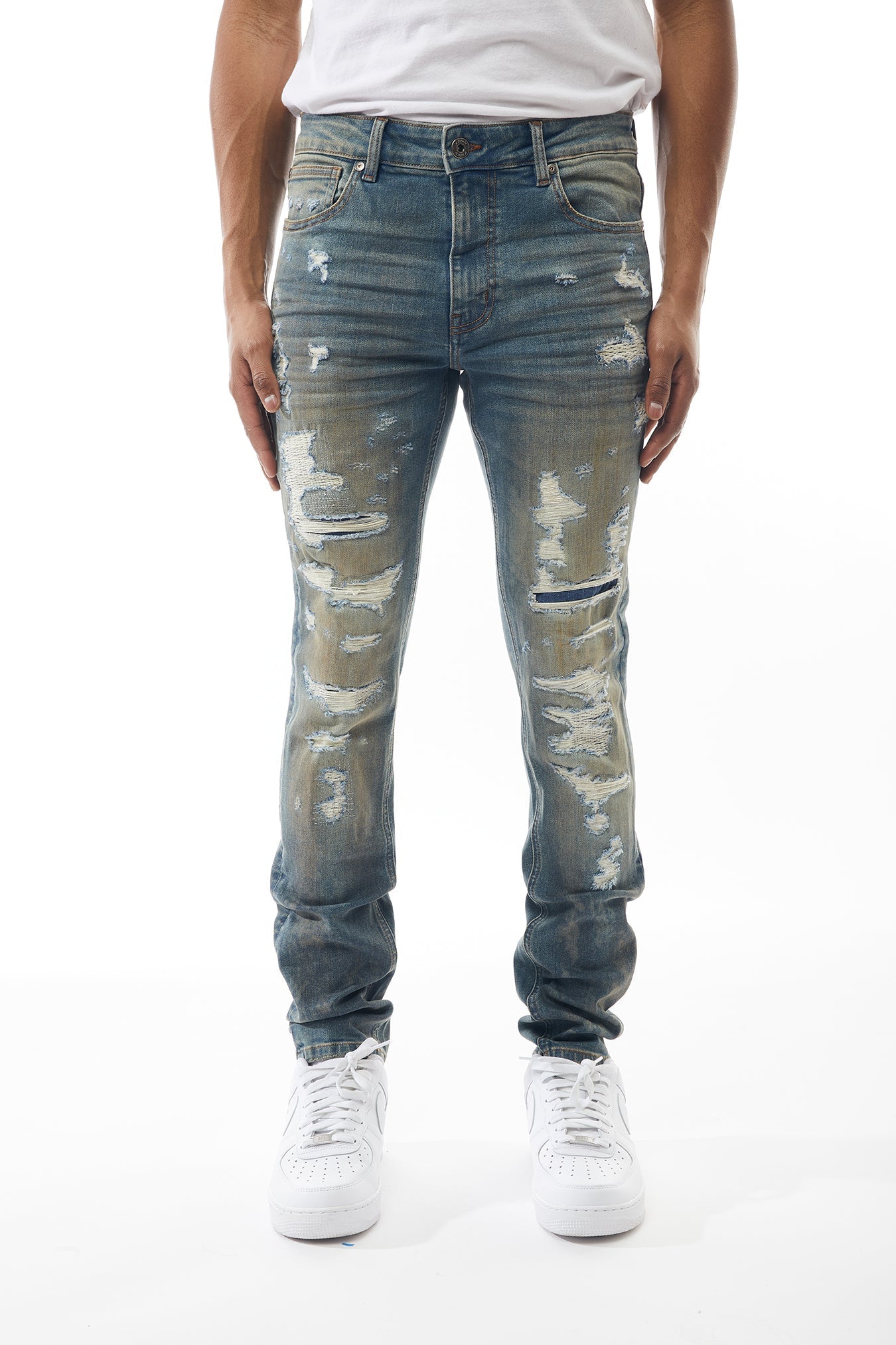 Ripped and Repaired Denim Jeans - M.Society