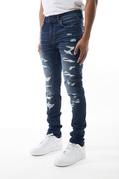 Ripped and Repaired Denim Jeans - M.Society