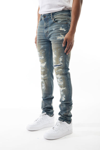 Ripped and Repaired Denim Jeans - M.Society