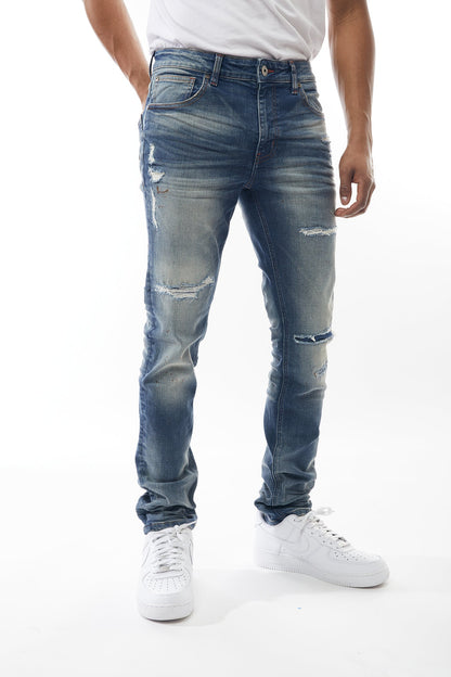 Ripped and Repaired Denim Jeans - M.Society