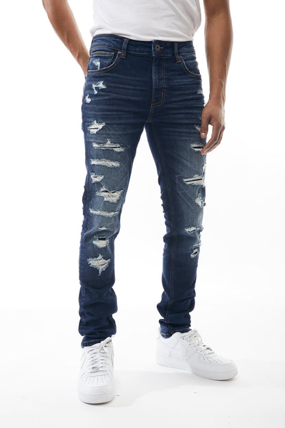 Ripped and Repaired Denim Jeans - M.Society