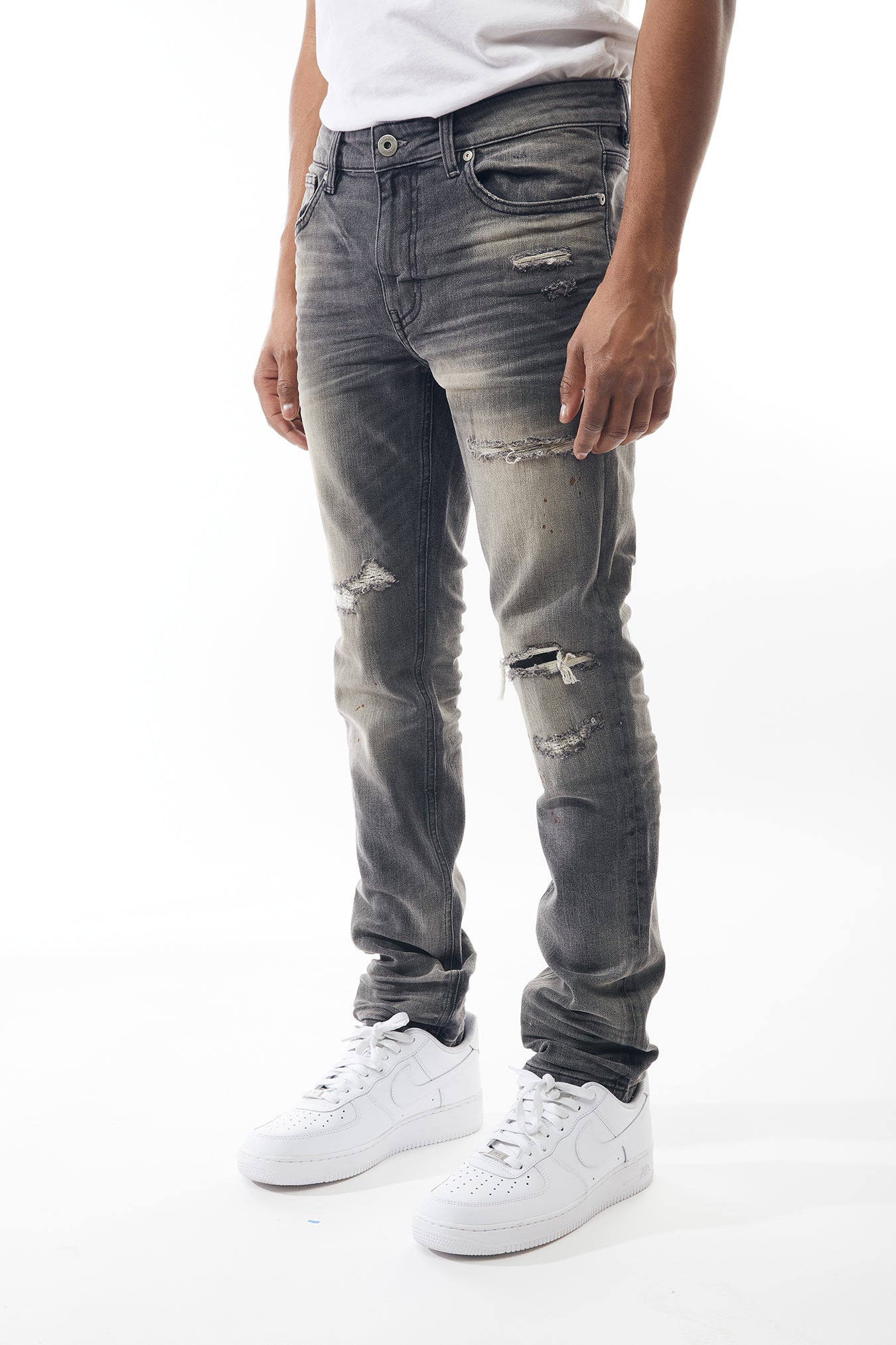 Ripped and Repaired Denim Jeans - M.Society