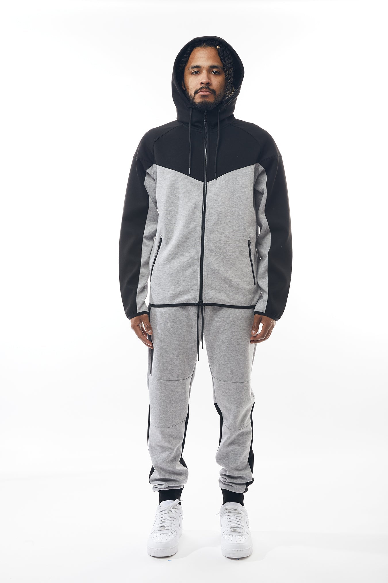 Tech Fleece Set in Black/H.Gray - M.SOCIETY