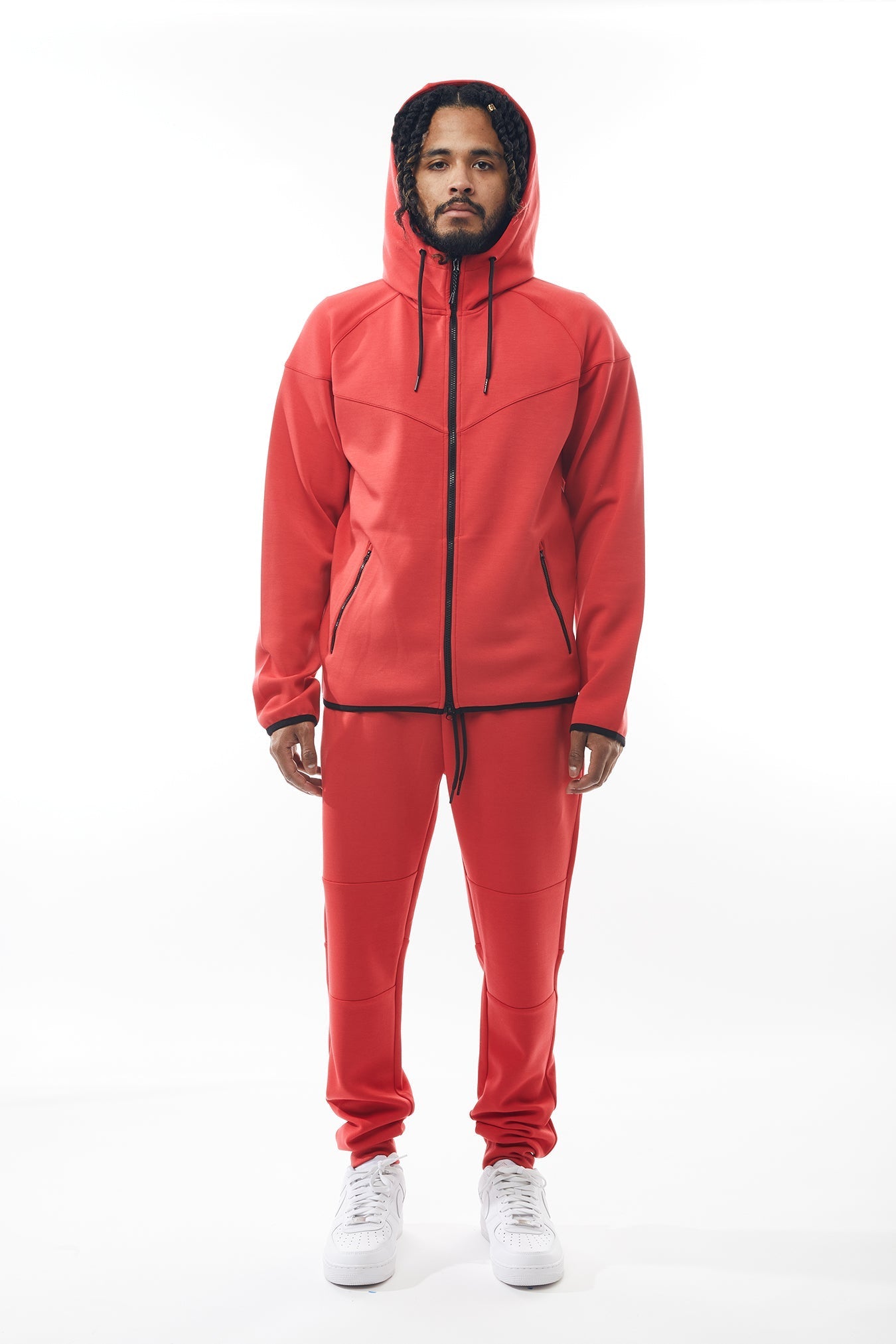 Tech Fleece Set in University Red - M.SOCIETY